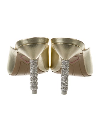 Sophia Webster Leather Crystal Embellishments Mules