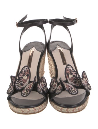 Sophia Webster Leather Embroidered Accent Espadrilles