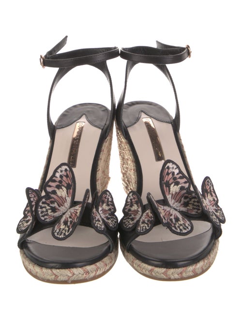 Sophia Webster Leather Embroidered Accent Espadrilles