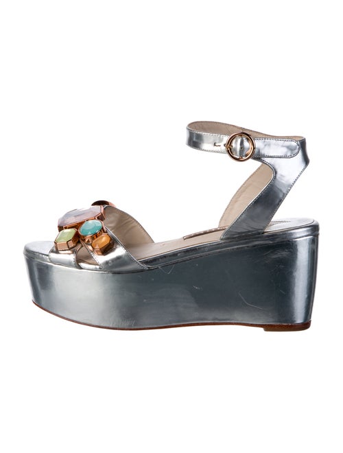 Sophia Webster Patent Leather Colorblock Pattern Slingback Pumps