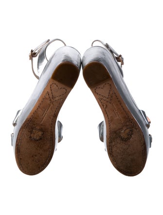 Sophia Webster Patent Leather Colorblock Pattern Slingback Pumps