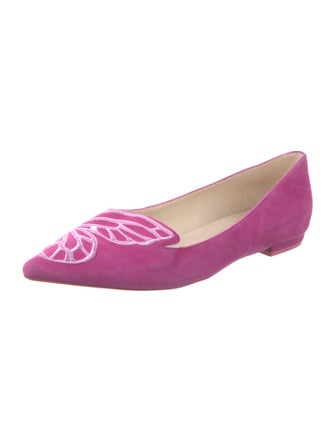 Sophia Webster Suede Embroidered Accent Ballet Flats