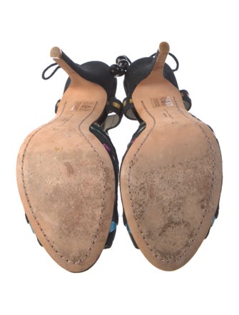 Sophia Webster Suede Printed Slingback Sandals