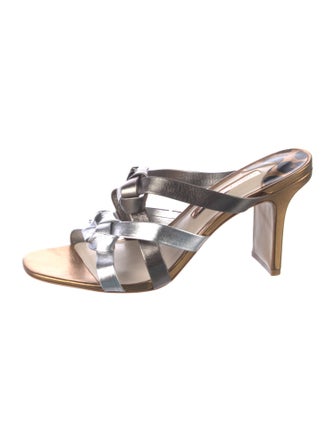 Sophia Webster Leather Colorblock Pattern Slides