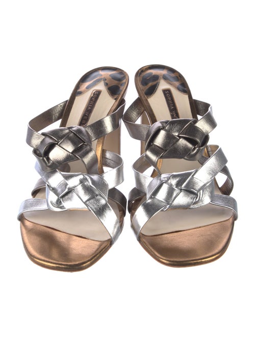 Sophia Webster Leather Colorblock Pattern Slides