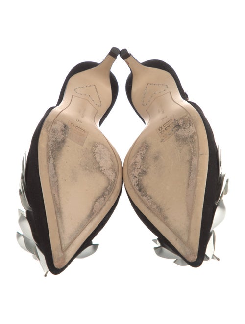 Sophia Webster Suede Floral Print Slingback Pumps