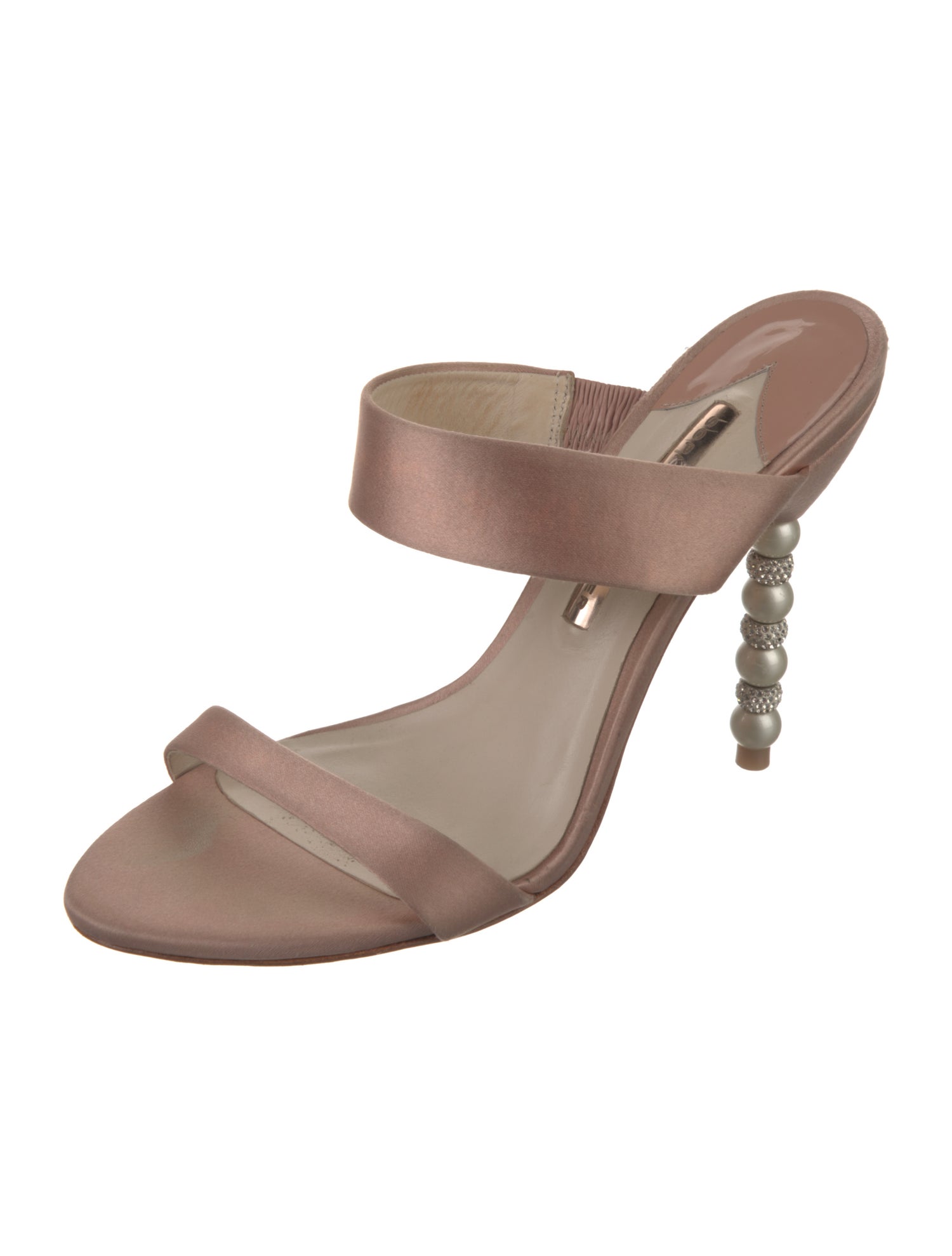 Sophia Webster Satin Crystal Embellishments Slides