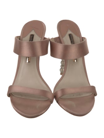 Sophia Webster Satin Crystal Embellishments Slides