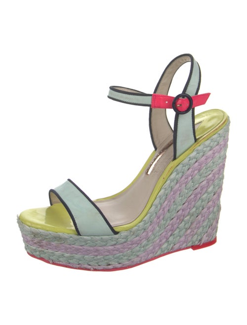 Sophia Webster Leather Colorblock Pattern Espadrilles