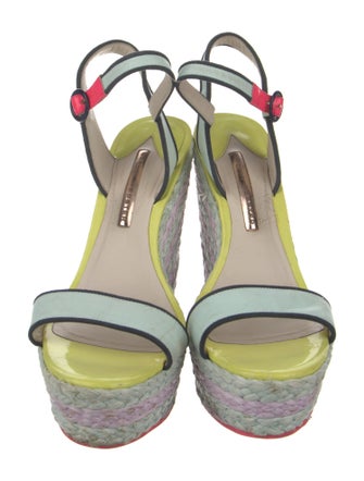 Sophia Webster Leather Colorblock Pattern Espadrilles