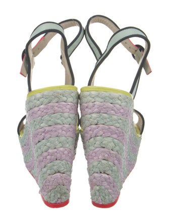 Sophia Webster Leather Colorblock Pattern Espadrilles