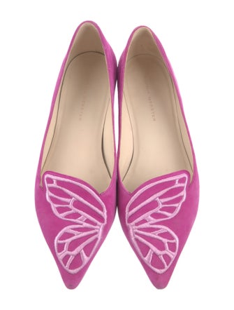 Sophia Webster Suede Embroidered Accent Ballet Flats