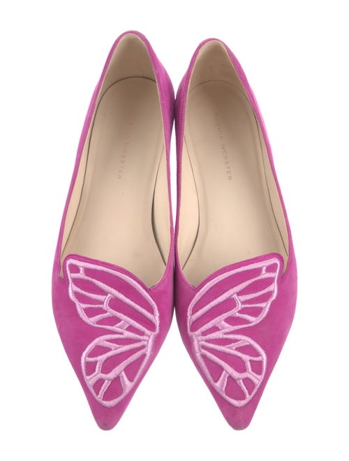 Sophia Webster Suede Embroidered Accent Ballet Flats
