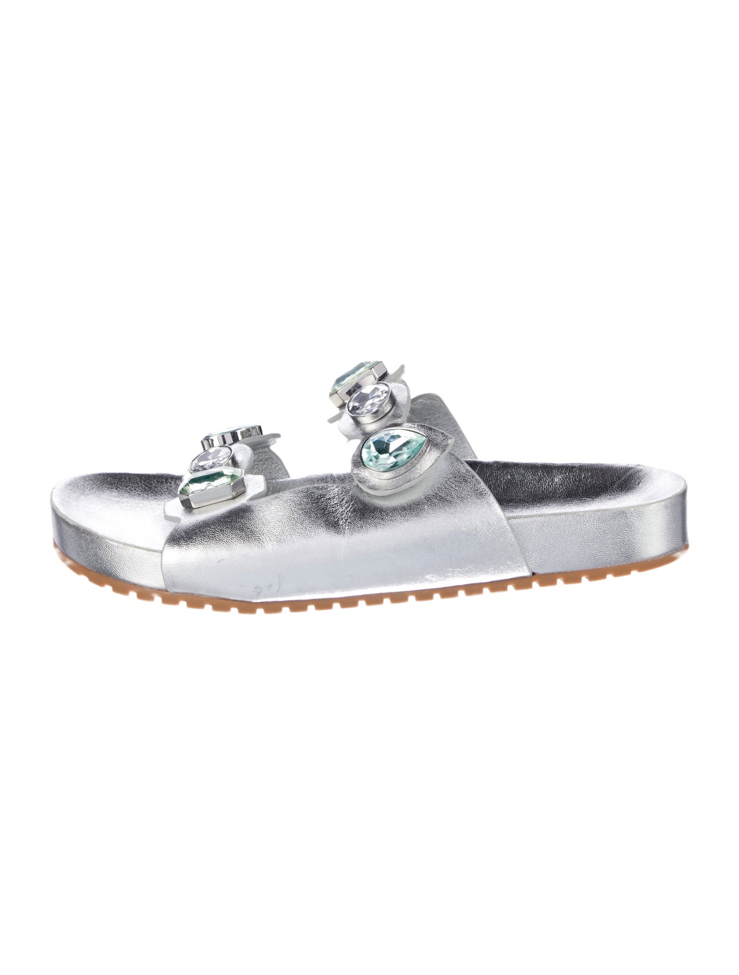Sophia Webster Leather Crystal Embellishments Slides