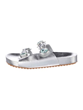 Sophia Webster Leather Crystal Embellishments Slides