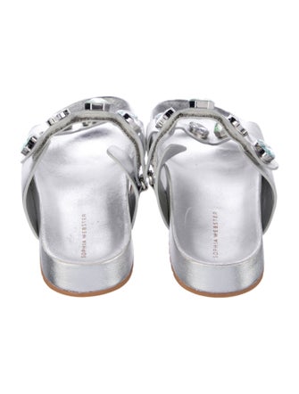 Sophia Webster Leather Crystal Embellishments Slides