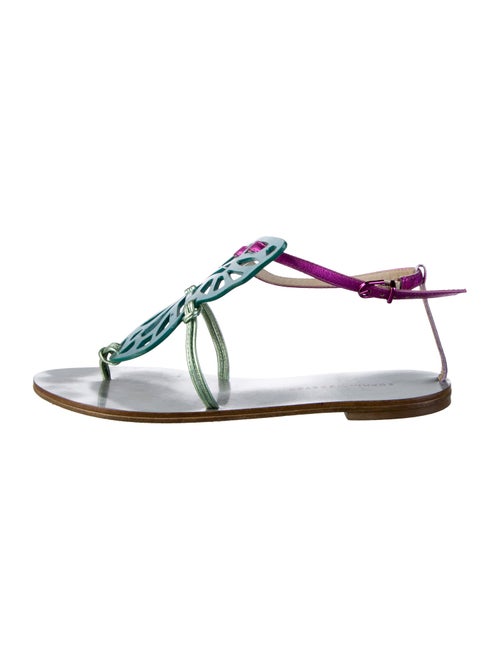 Sophia Webster Leather Lasercut Accents T-Strap Sandals