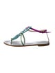 Sophia Webster Leather Lasercut Accents T-Strap Sandals