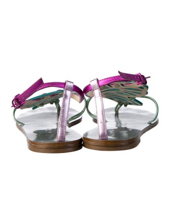 Sophia Webster Leather Lasercut Accents T-Strap Sandals