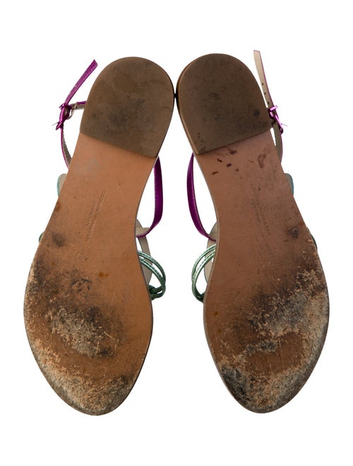 Sophia Webster Leather Lasercut Accents T-Strap Sandals