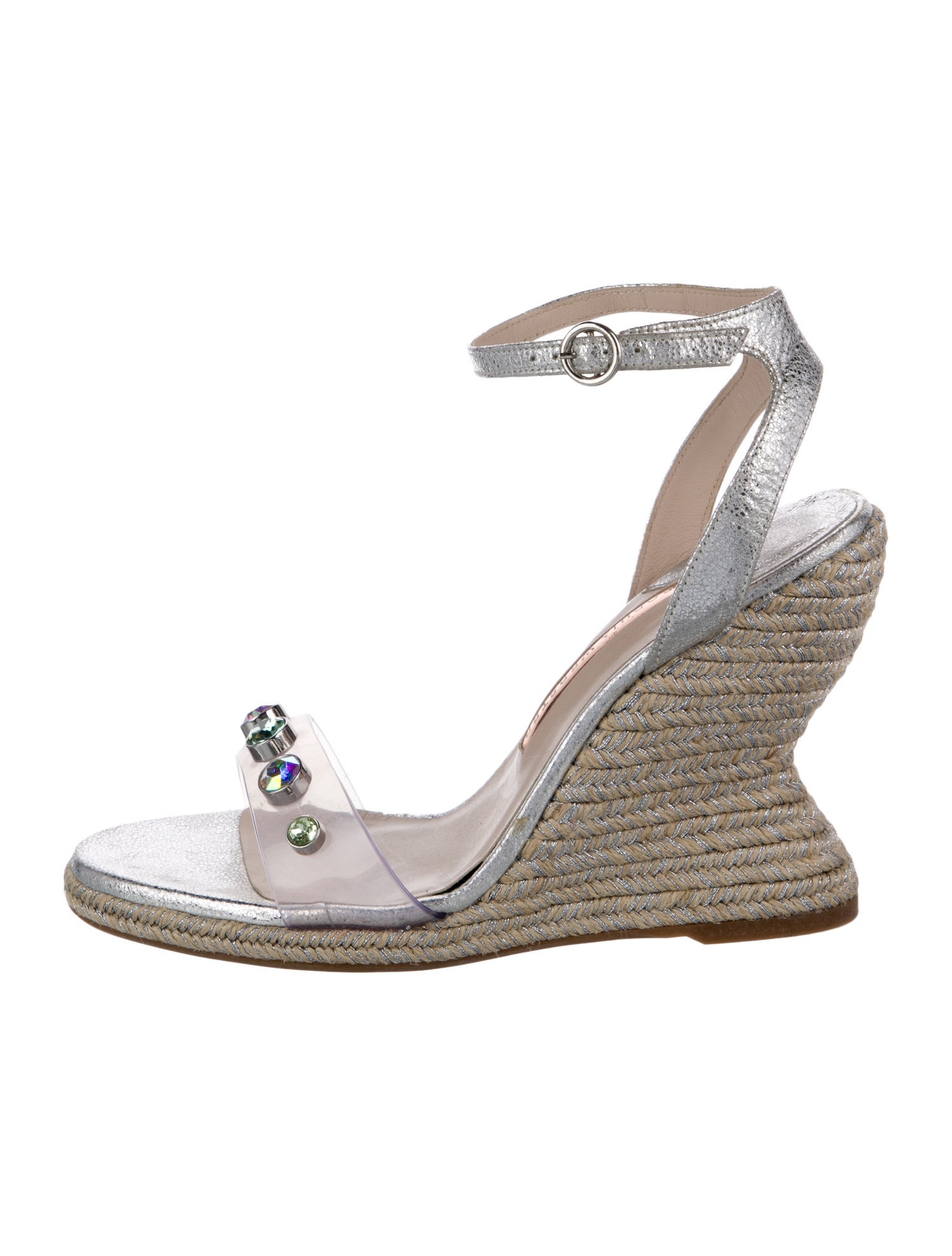 Sophia Webster Leather Crystal Embellishments Espadrilles