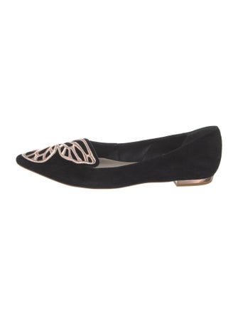 Sophia Webster Suede Embroidered Accent Ballet Flats
