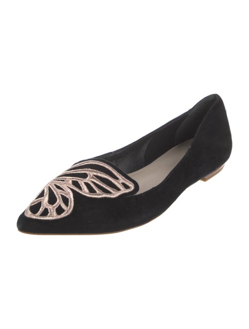Sophia Webster Suede Embroidered Accent Ballet Flats