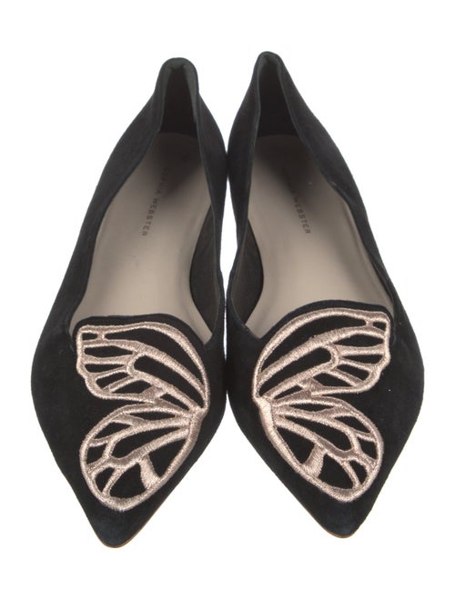 Sophia Webster Suede Embroidered Accent Ballet Flats
