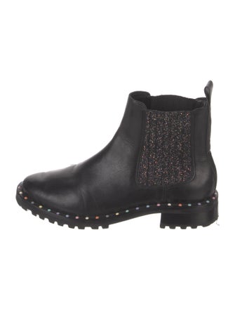 Sophia Webster Leather Glitter Accents Chelsea Boots