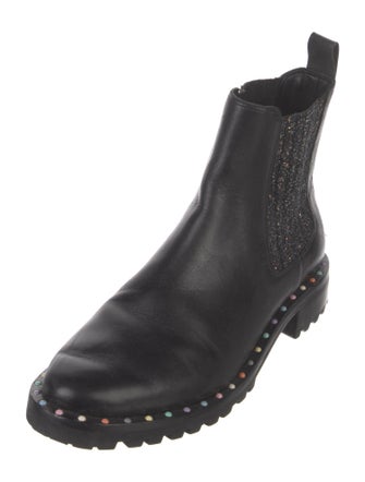 Sophia Webster Leather Glitter Accents Chelsea Boots