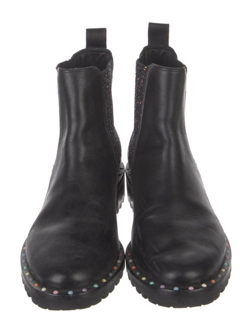 Sophia Webster Leather Glitter Accents Chelsea Boots