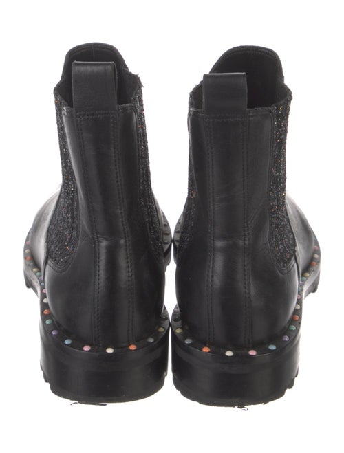 Sophia Webster Leather Glitter Accents Chelsea Boots