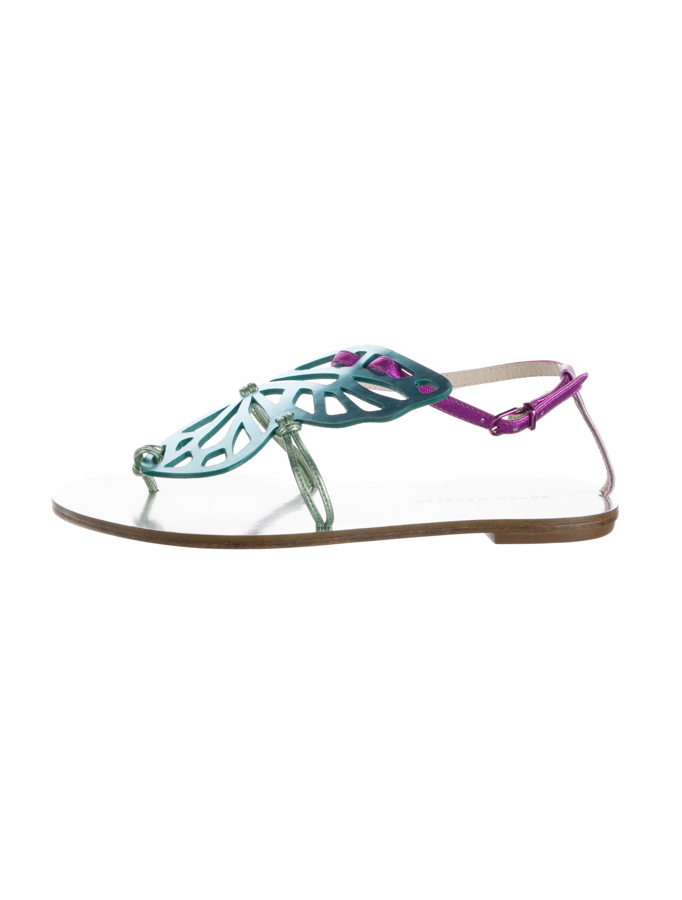 Sophia Webster Leather Colorblock Pattern Sandals w/ Tags