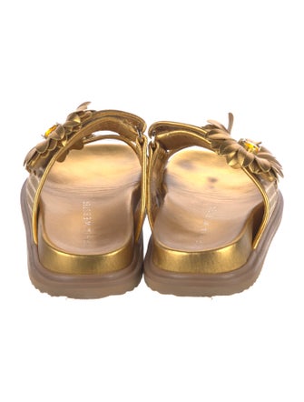 Sophia Webster Leather Floral Print Slides