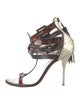 Sophia Webster Leather Printed T-Strap Sandals