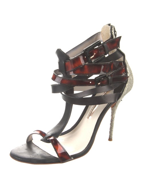 Sophia Webster Leather Printed T-Strap Sandals