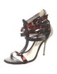 Sophia Webster Leather Printed T-Strap Sandals