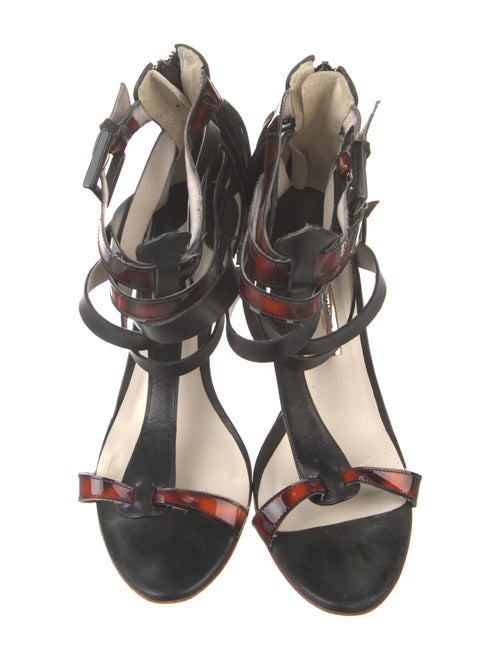 Sophia Webster Leather Printed T-Strap Sandals