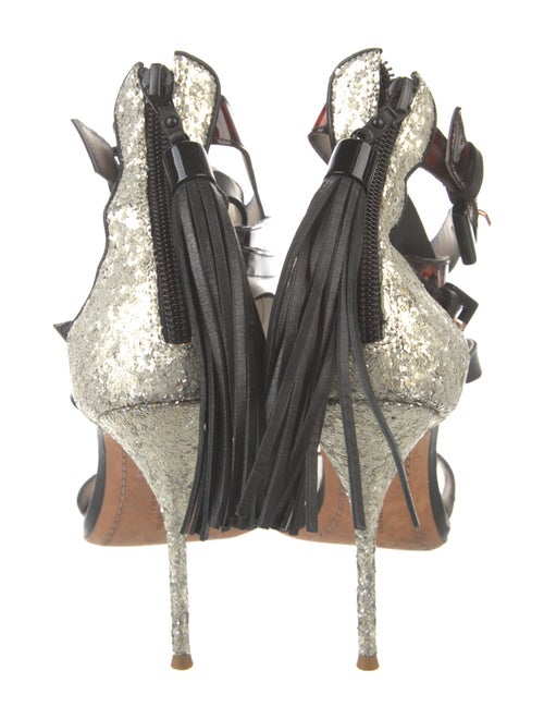 Sophia Webster Leather Printed T-Strap Sandals