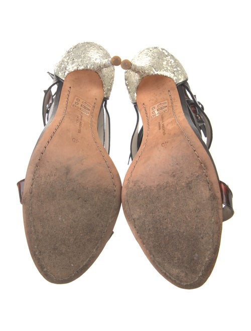 Sophia Webster Leather Printed T-Strap Sandals