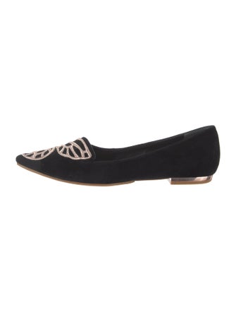 Sophia Webster Suede Embroidered Accent Loafers