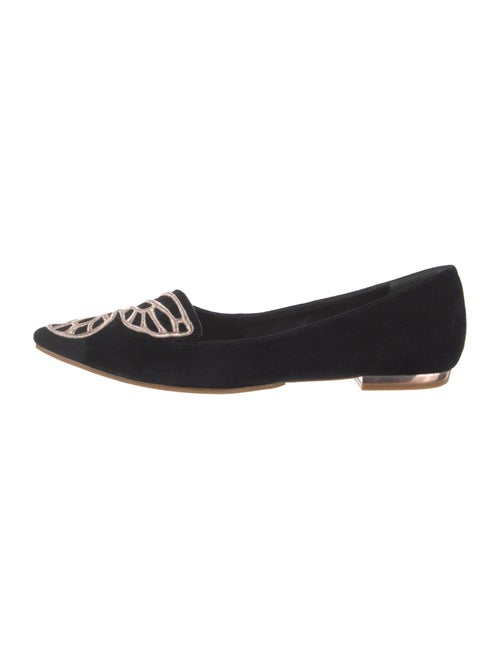 Sophia Webster Suede Embroidered Accent Loafers