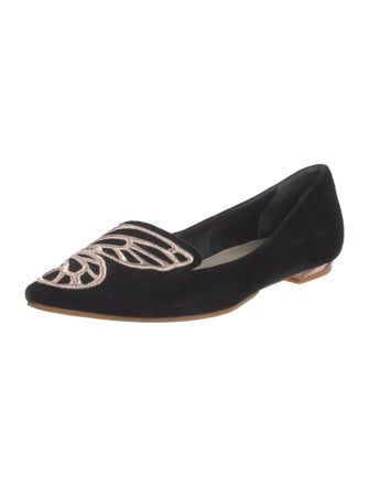 Sophia Webster Suede Embroidered Accent Loafers