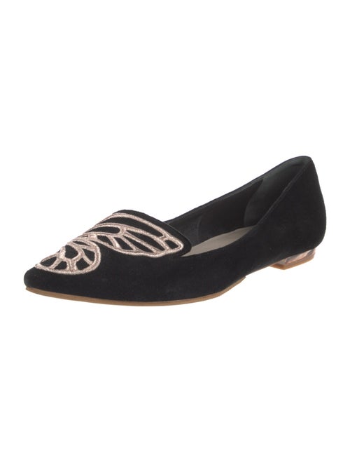 Sophia Webster Suede Embroidered Accent Loafers