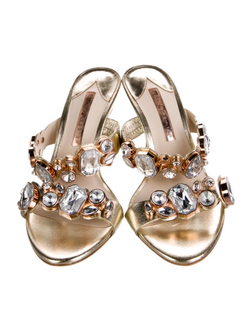 Sophia Webster Leather Crystal Embellishments Slides