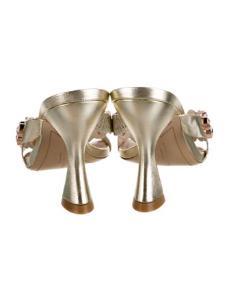 Sophia Webster Leather Crystal Embellishments Slides