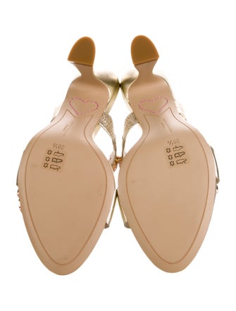 Sophia Webster Leather Crystal Embellishments Slides