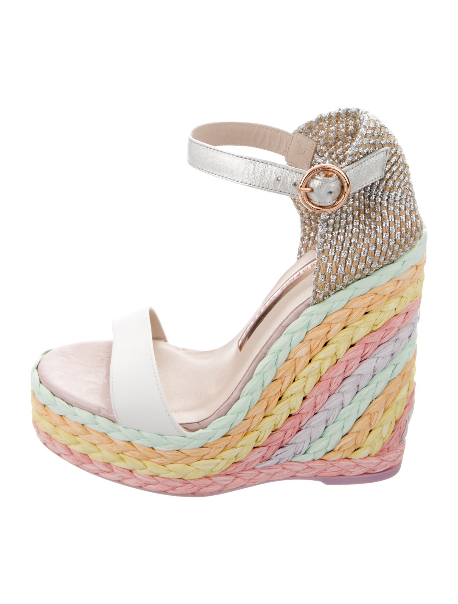 Sophia Webster Leather Colorblock Pattern Espadrilles