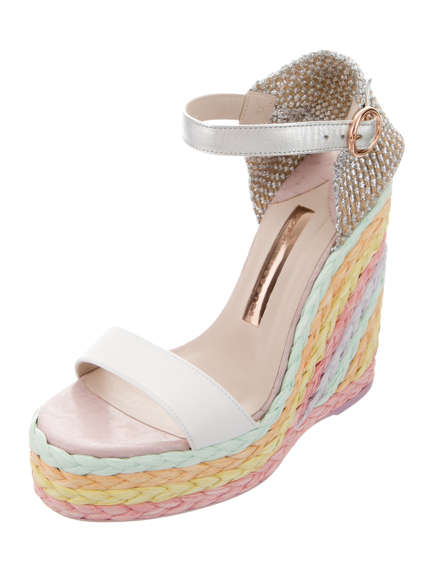 Sophia Webster Leather Colorblock Pattern Espadrilles