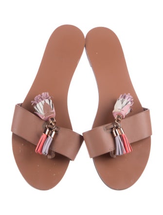 Sophia Webster Leather Tassel Accents Slides